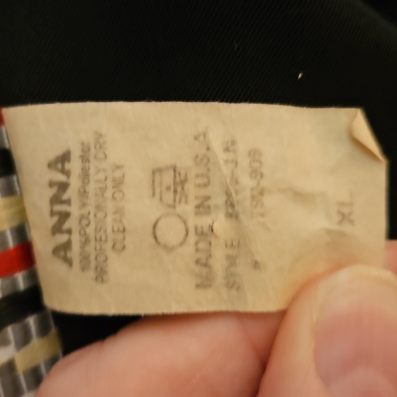 Vtg ANNA 1970s Black Long Sleeveless Concho Vest - Picture 7 of 7